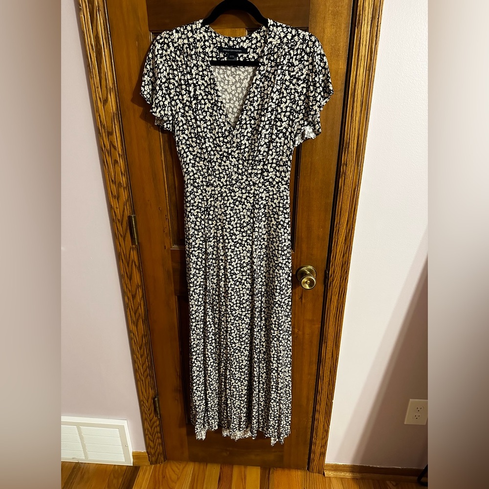 French Connection tie waist floral dress - size 6